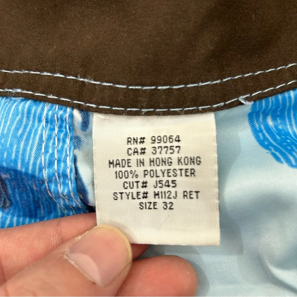 Billabong Aqua Blue Hawaiian Geo Floral Board Shorts Surf Swim Trunks Mens 32